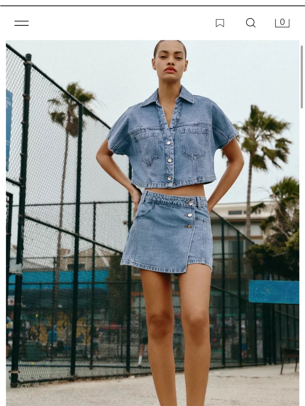Zara Light Blue Denim Mini Skirt and Top! Both pieces are a S